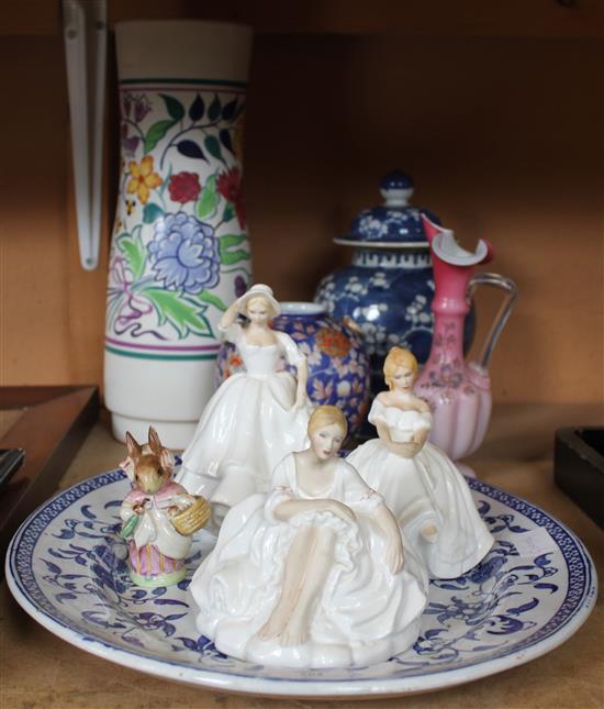 Poole vase, Doulton figurines, etc